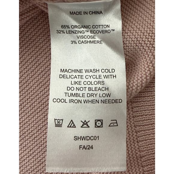 Quince Lightweight Cotton Cashmere Link-Stitch Dolman Sweater Sugar Stone XL NWT - Picture 12 of 13